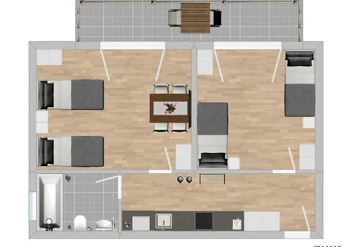 Apartmán Sta1115 Gut Geschnittene Monteurwohnung Mit Balkon *